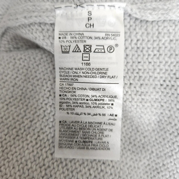 Old Navy Peplum Sweater Light Gray Ruffle Hem Long Sleeve Pullover Knit - Picture 6 of 7